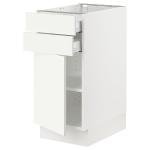 SEKTION Base cabinet w door/2 drawers, white/Vallstena white, 15x24x30 "