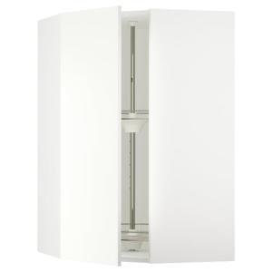SEKTION Corner wall cabinet with carousel, white/Vallstena white, 26x15x40 "