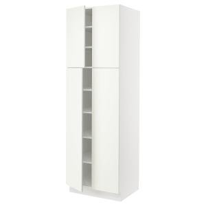 SEKTION High cabinet with shelves/4 doors, white/Vallstena white, 30x24x90 "