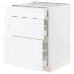 SEKTION / MAXIMERA Base cabinet with 3 drawers, white Enköping/white wood effect, 24x24x30 "