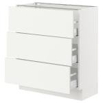 SEKTION / MAXIMERA Base cabinet w 3 fronts/4 drawers, white Enköping/white wood effect, 18x24x30 "